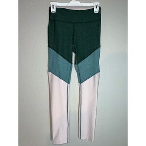 outdoor voices small leggings pink and green